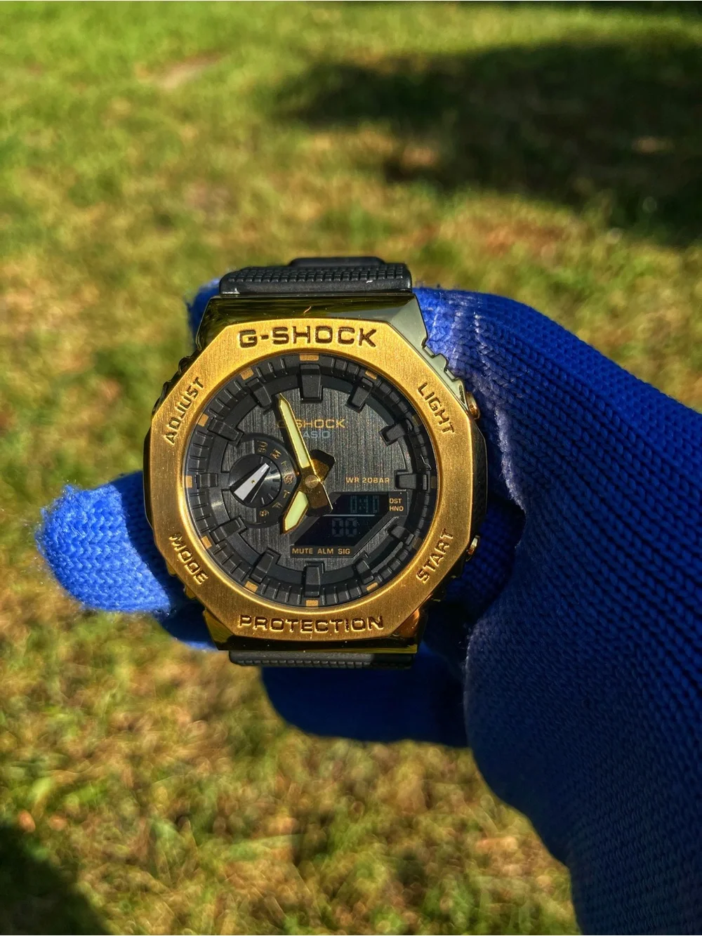 Custom G Shock Gold and Black Style Gm2100